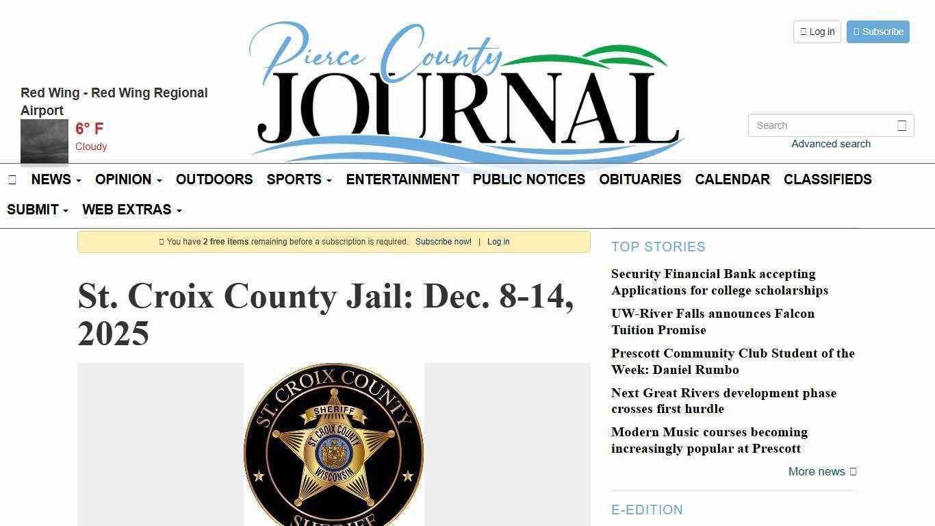St. Croix County Jail: Dec. 8-14, 2025 - Pierce County Journal